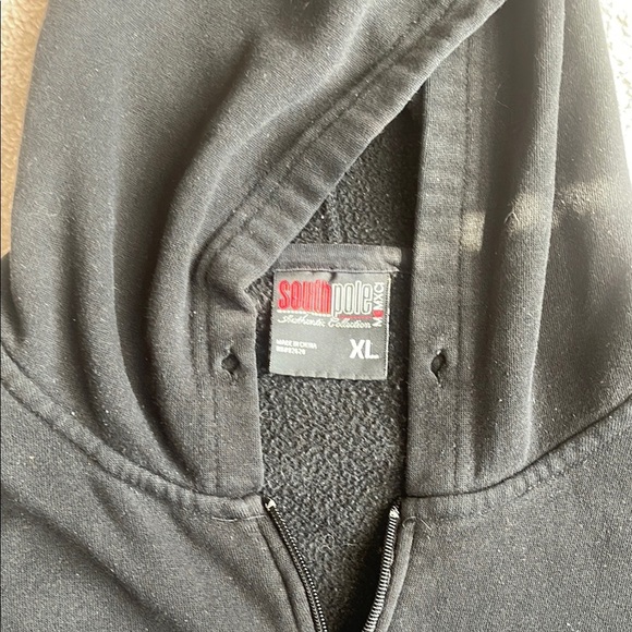 South Pole Black Zip Up Sweater with Sporty Design - Picture 2 of 7